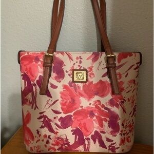 Anne Kline bag in pink spring floral design